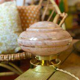 Vintage Pink Table Lamp in Clichy Glass - thumbnail 2