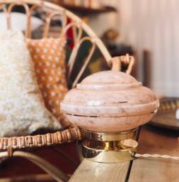 Vintage Pink Table Lamp in Clichy Glass - thumbnail 1