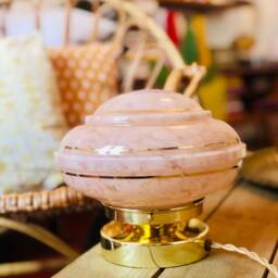 Vintage Pink Table Lamp in Clichy Glass - thumbnail 3