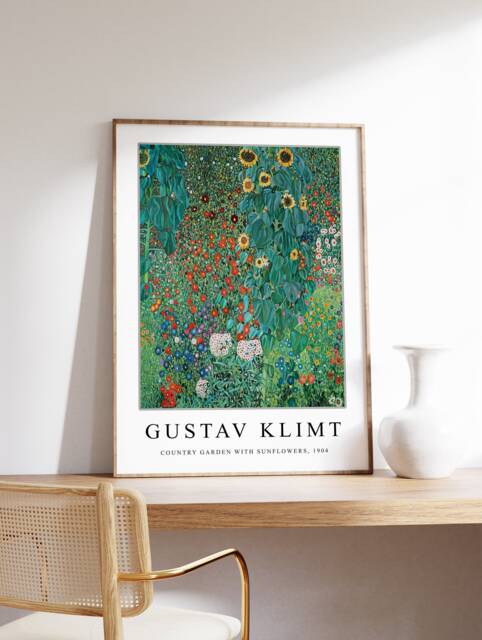 Gustav Klimt Poster, Gallery Quality Print, Country Garden With Sunflowers, Art Nouveau, Modern Art, Wall Art, Floral Gift, A1/A2/A3/A4 - image 1