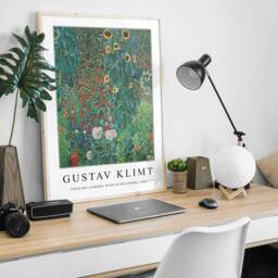 Gustav Klimt Poster, Gallery Quality Print, Country Garden With Sunflowers, Art Nouveau, Modern Art, Wall Art, Floral Gift, A1/A2/A3/A4 - thumbnail 3