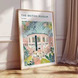 British Museum Travel Poster London Landmark Art Print - thumbnail 3
