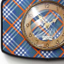 Tartan Wall Clock - New 23cm Handmade Mid Century Style Retro Vintage French Gift Off The Clocks - thumbnail 4