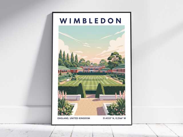 Wimbledon Tennis Art Print, Wall Poster, 1969 Final Wimbledon Travel Poster, British Retro Perfect For Living Room Decor - image 1