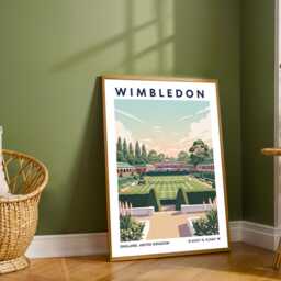 Wimbledon Tennis Art Print, Wall Poster, 1969 Final Wimbledon Travel Poster, British Retro Perfect For Living Room Decor - thumbnail 3