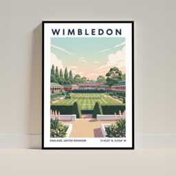 Wimbledon Tennis Art Print, Wall Poster, 1969 Final Wimbledon Travel Poster, British Retro Perfect For Living Room Decor - thumbnail 2