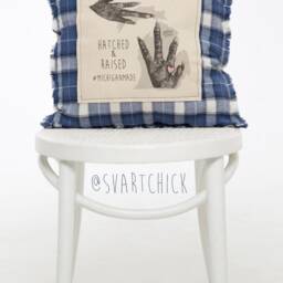 Hatched & Raised - Blue Plaid Pillow - thumbnail 2