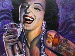 Marilyn Noir Stretched Or Rolled Canvas Reproductions - thumbnail 1