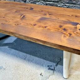 Rustic Reclaimed Wood Coffee Table Scandinavian Style Low Table - thumbnail 2
