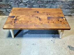Rustic Reclaimed Wood Coffee Table Scandinavian Style Low Table - thumbnail 1