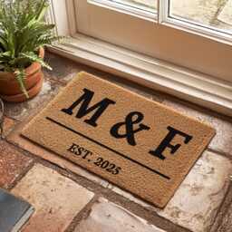 Personalized Initial Monogram Home Decor - Gift For New Homeowners Classic Family Inital Doormat Entryway - thumbnail 1