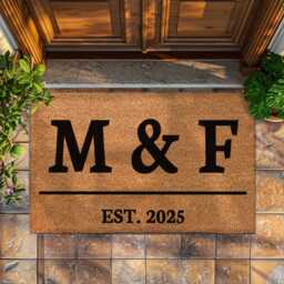 Personalized Initial Monogram Home Decor - Gift For New Homeowners Classic Family Inital Doormat Entryway - thumbnail 2
