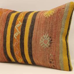 Throw Kilim Pillow 14x20 Inches - 35x50 cm Anatolian Kelim Turkish Pillow Kilim Cushion Art Deco Cover Sofa 4Bef-388 - thumbnail 3