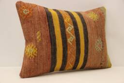 Throw Kilim Pillow 14x20 Inches - 35x50 cm Anatolian Kelim Turkish Pillow Kilim Cushion Art Deco Cover Sofa 4Bef-388 - thumbnail 1