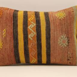 Throw Kilim Pillow 14x20 Inches - 35x50 cm Anatolian Kelim Turkish Pillow Kilim Cushion Art Deco Cover Sofa 4Bef-388 - thumbnail 2