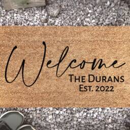 Custom New Home Welcome Mats - Personalized Rugs Housewarming Gifts Doormats Closing Gift Front Door Monogram - thumbnail 2