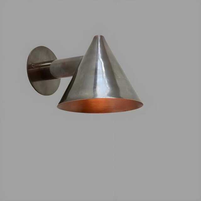 Antique Brass Cone Wall Sconce Mid-Century Modern Light Fixture Sputnik Lamp Bedroom - image 1