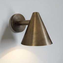 Antique Brass Cone Wall Sconce Mid-Century Modern Light Fixture Sputnik Lamp Bedroom - thumbnail 3
