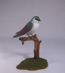 Violet-Green Swallow Hand Carved Wooden Bird