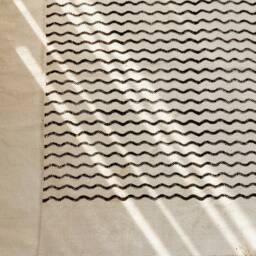 Handmade Rising Sun Rug 4x6 Block Printed Cotton Dhurrie - thumbnail 3