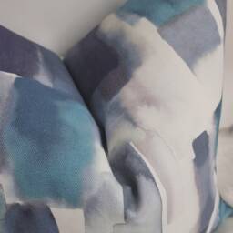 John Lewis Livia Peacock Blue Abstract Brushstroke Design Fabric Cushion Cover - Decorative Throw Pillow - thumbnail 3