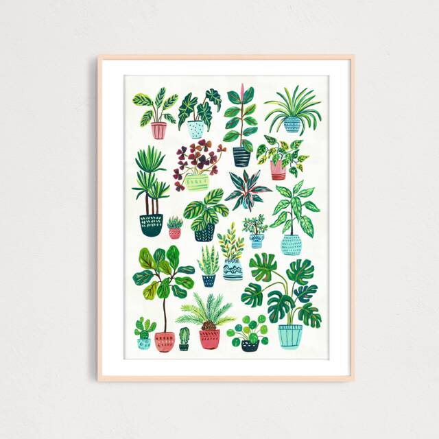 Art Print Of An Original Gouache Painting - Green Plants, Wall Decor, Personalized Gift For Plant Lover, Botanical Poster - image 1