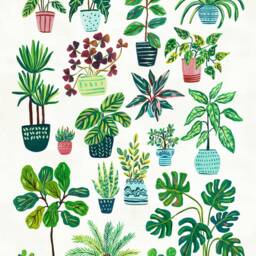 Art Print Of An Original Gouache Painting - Green Plants, Wall Decor, Personalized Gift For Plant Lover, Botanical Poster - thumbnail 3
