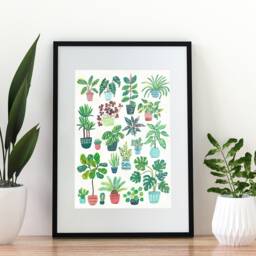 Art Print Of An Original Gouache Painting - Green Plants, Wall Decor, Personalized Gift For Plant Lover, Botanical Poster - thumbnail 2