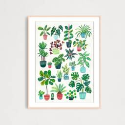 Art Print Of An Original Gouache Painting - Green Plants, Wall Decor, Personalized Gift For Plant Lover, Botanical Poster - thumbnail 1