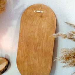 Brown Oval Wall Mirror - Boho Wooden Decor, Housewarming Gift For Women - thumbnail 2