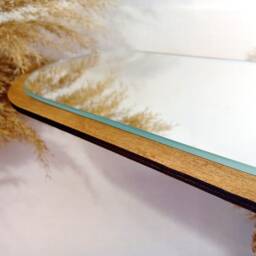 Brown Oval Wall Mirror - Boho Wooden Decor, Housewarming Gift For Women - thumbnail 3
