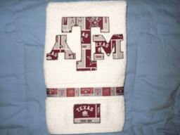 Texas A&m Aggies Hand Towel Bathroom, Kitchen, Bar Or Grill, Grad Gift - thumbnail 1