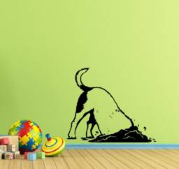Dog Wall Decal Funny Puppy Dig Hole Pets Kids Poster Bedroom Vinyl Sticker Playroom Decor Children Nursery Art Print X370 - thumbnail 1