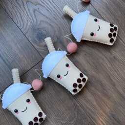 Milk Bubble Tea Garland, Boba Bunting, Party Decor, Decoration, Pearl Tea, Tapioca Home Decor, Wall Decor - thumbnail 2