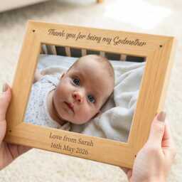 Personalised Godmother Photo Frame, Custom Engraved Wooden Picture Frames - thumbnail 3