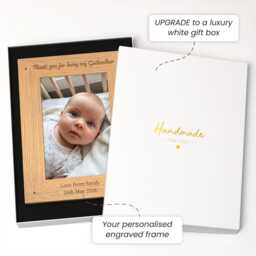 Personalised Godmother Photo Frame, Custom Engraved Wooden Picture Frames - thumbnail 2