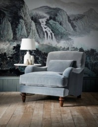 Ink & Wash Landscape Painting Wall Mural, Chinoiserie, Art, Mountains, Waterfall, Nursery Wallpaper, Peel & Stick, Self Adhesive #33 - thumbnail 1
