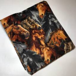 Zoofleece Horse Animal Horses Equestrian Majestic Fleece Brown Blanket Mare Quilt Throw Comfortable 50x60 - thumbnail 3