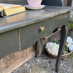Black Hand Painted French Country Brocante Style Desk/Dressing Table Console - thumbnail 3