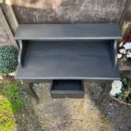 Black Hand Painted French Country Brocante Style Desk/Dressing Table Console - thumbnail 4
