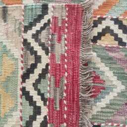 Multicolour Wool Runner, Handmade Artisan Afghan Turkish Persian Qashqai Moroccan Navajo Flatweave, Natural Kilim Rug 241x86 cm - thumbnail 3