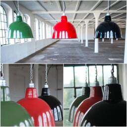 Factory Lamp Round 36 cm Enamel Enamel - thumbnail 4