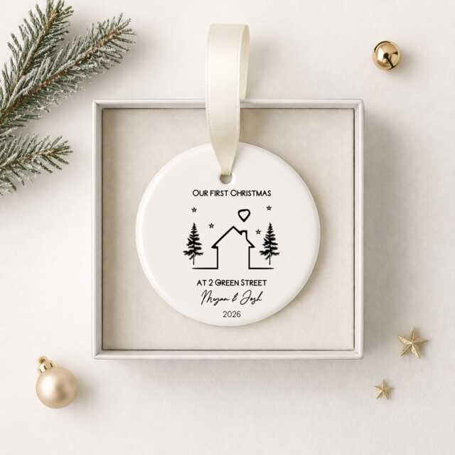 Personalised Our First Christmas Ornament - New Home Acrylic Bauble 2025 Couple's 1st Xmas Keepsake Custom Housewarming Gift - image 1