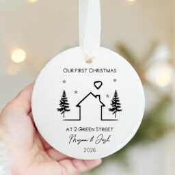Personalised Our First Christmas Ornament - New Home Acrylic Bauble 2025 Couple's 1st Xmas Keepsake Custom Housewarming Gift - thumbnail 2