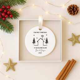 Personalised Our First Christmas Ornament - New Home Acrylic Bauble 2025 Couple's 1st Xmas Keepsake Custom Housewarming Gift - thumbnail 3