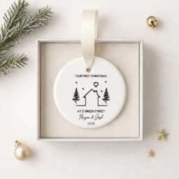 Personalised Our First Christmas Ornament - New Home Acrylic Bauble 2025 Couple's 1st Xmas Keepsake Custom Housewarming Gift