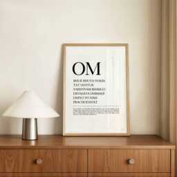 Gayatri Mantra Print - Sanskrit Prayer Wall Art Om Spiritual Poster Puja Room Decor - thumbnail 3