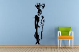 Woman Afro Girl African Tribe Ancient Tribal Pattern Vase Wall Room Vinyl Mural Art Decor Decal Sticker L1672 - thumbnail 1