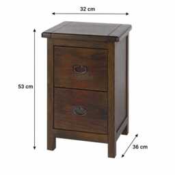 Wooden Bedside Cabinet 2 Drawer Nightstand Side Table With Metal Handles - thumbnail 4