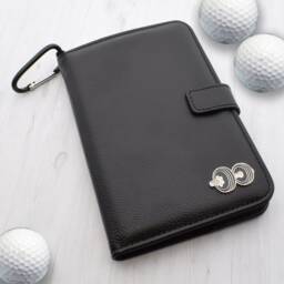 Dumbbell Design - Personalised Leatherette Golf Organiser Complete With Divot Repairer, Marker, Tees, Scorecard & Pencils - thumbnail 1